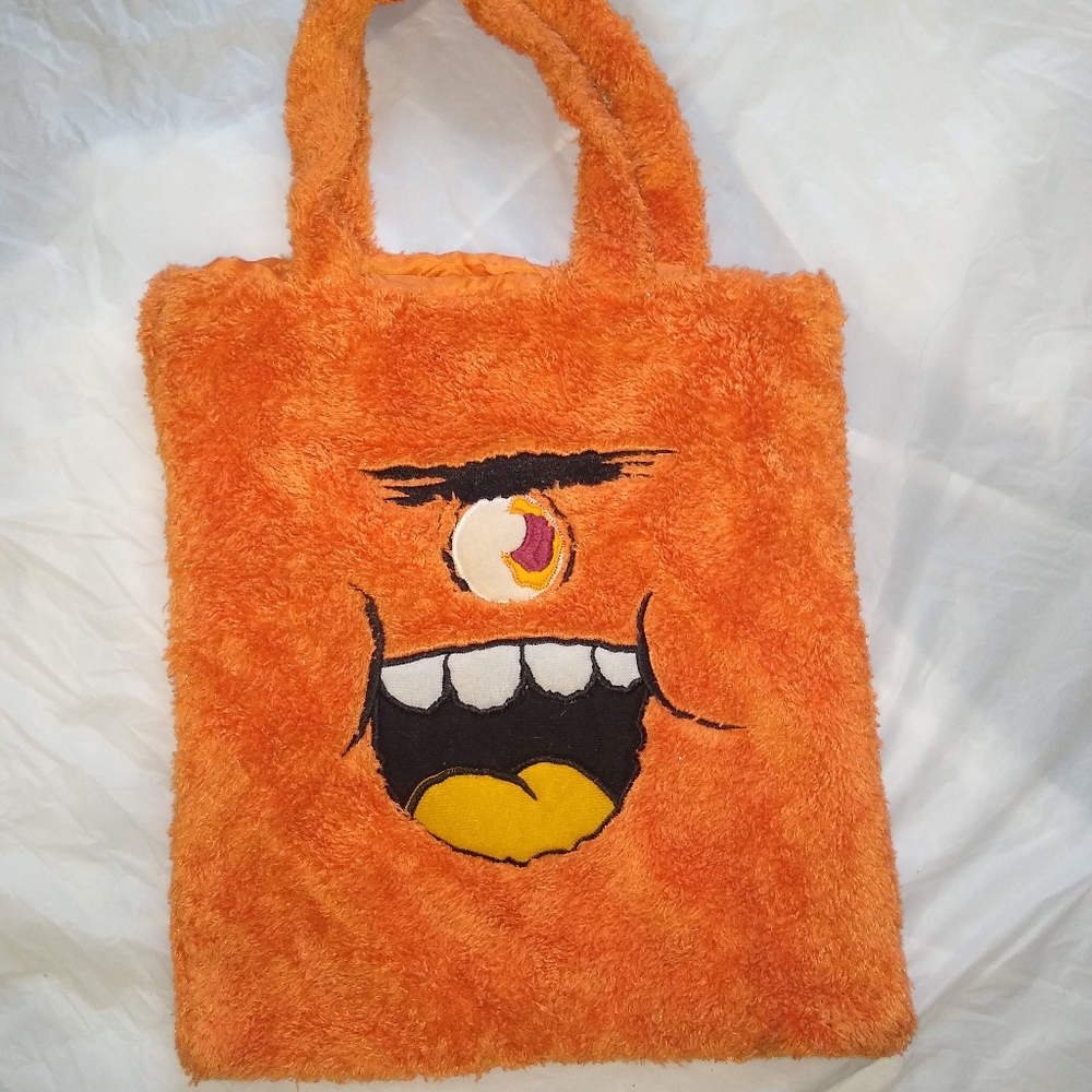 Handmade Monster Purse Halloween Gothic Goblin Core Rave Festival Daily Orange